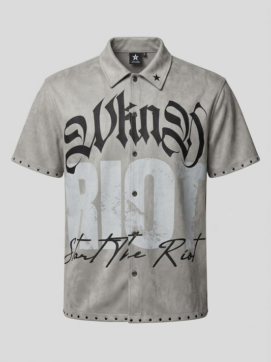 WKNDRIOT-GRAY BOXED SHIRT