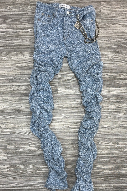 Guapi- sky blue super stacked denim pants