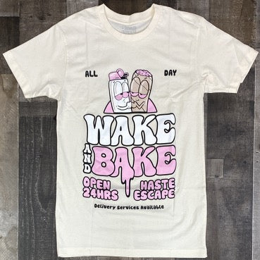 Haste Escape- wake & bake ss tee