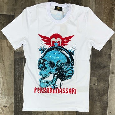 Ferrari Massari- skull n phones ss tee