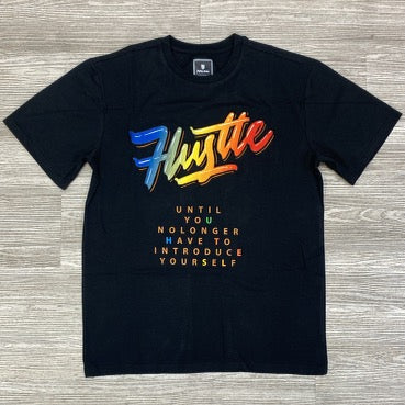 Motive Denim- hustle embroidered gradient ss tee