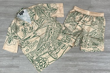 Politics- cabana shorts set