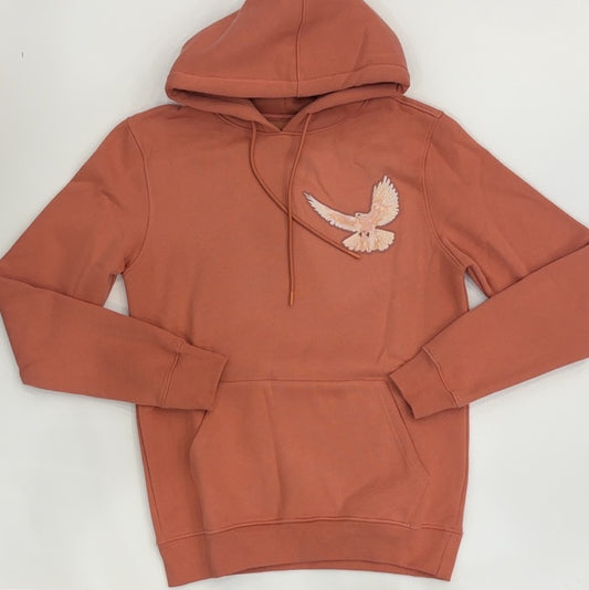 Roku Studio- white dove hoodie (salmon)