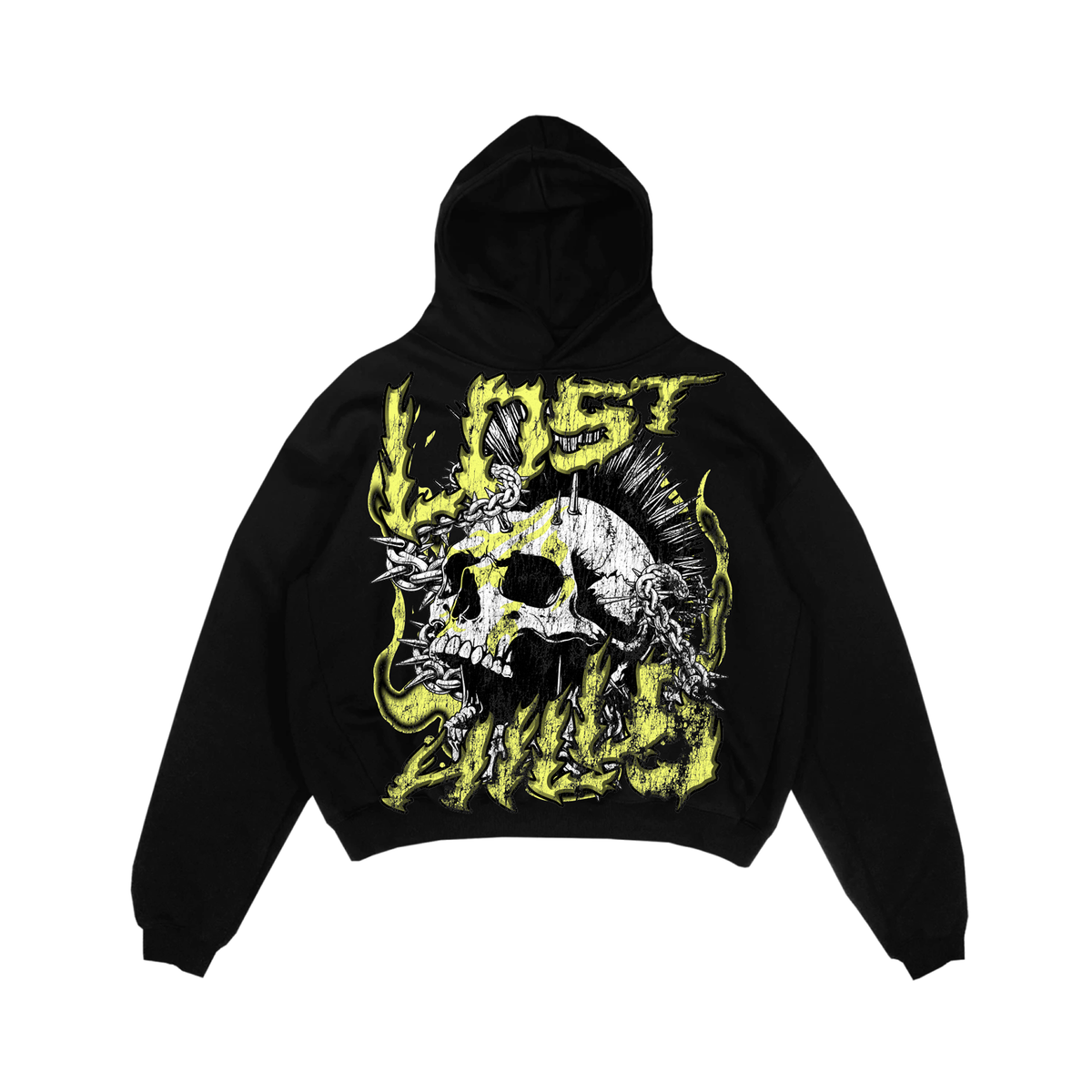 LOST HILLS - chained up skeleton hoodie