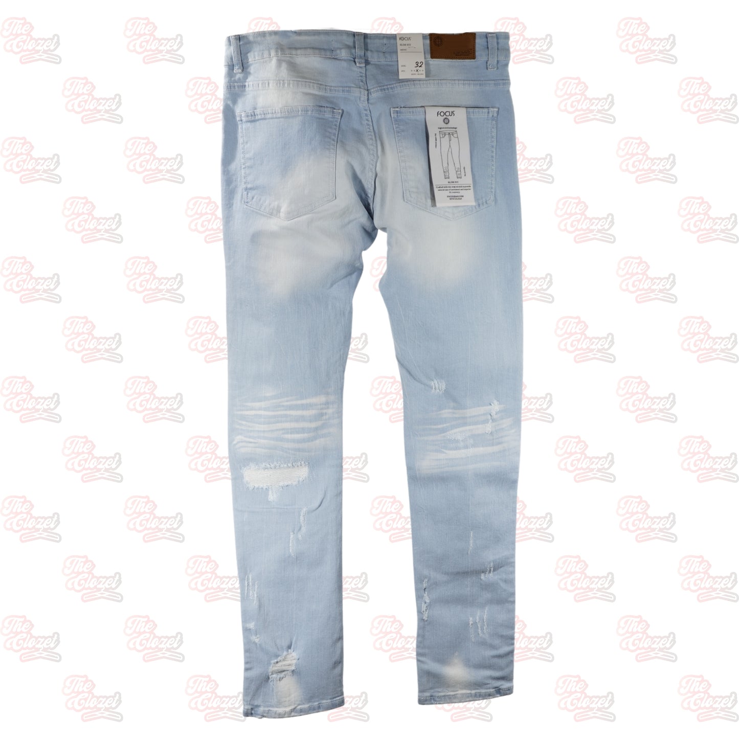 FOCUS - ripped patch skinny jeans