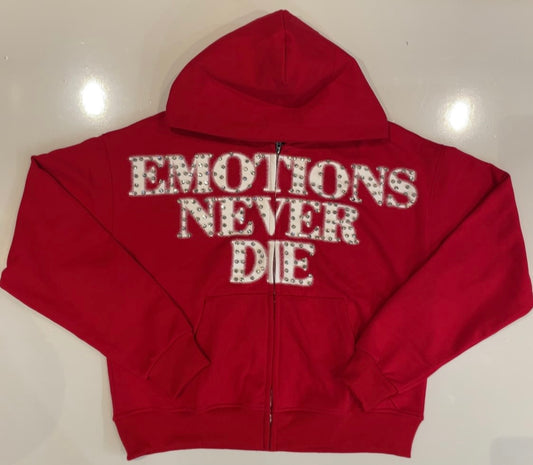 Mixed Emotions Never Die Hoodie Red