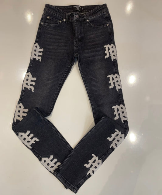 Mixed Emotions Monogram Jeans Black Wash