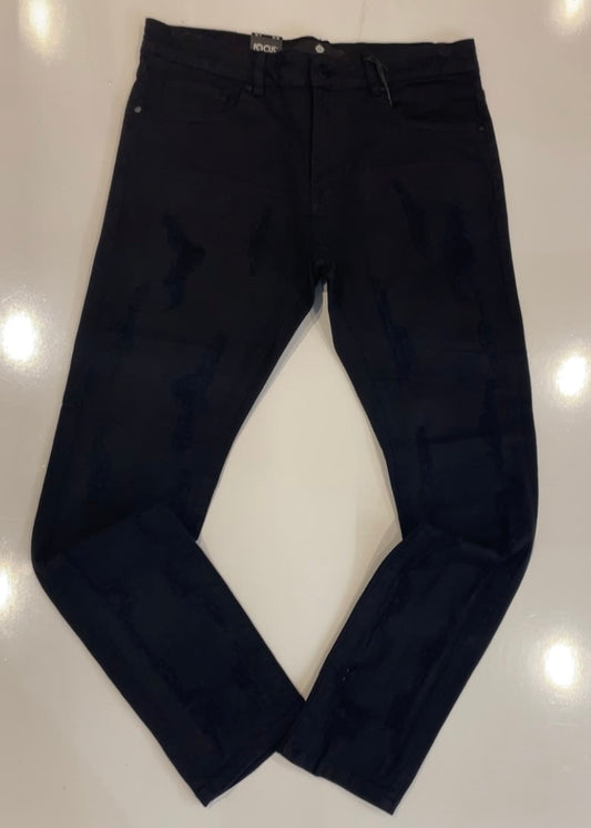 Focus Black Ripped Skinny Patch Jeans