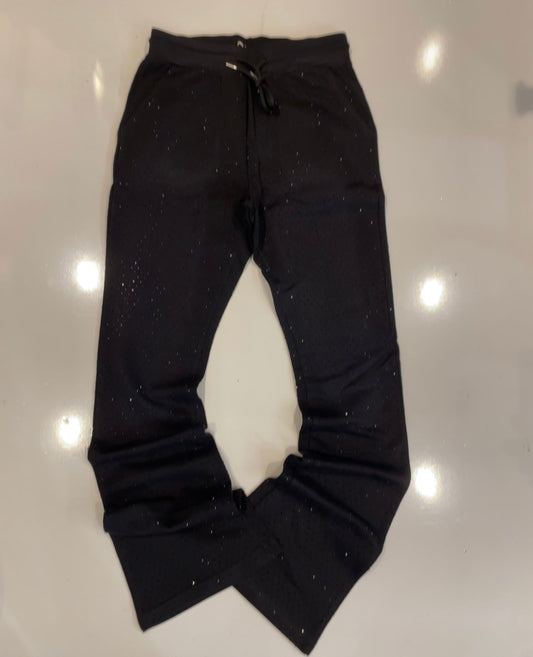 Focus Black All Stone Stacked Sweats