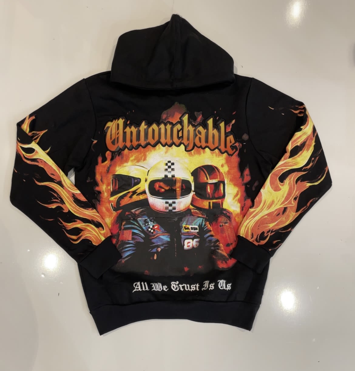 Reason Black Untouchable Flaming Hoodie