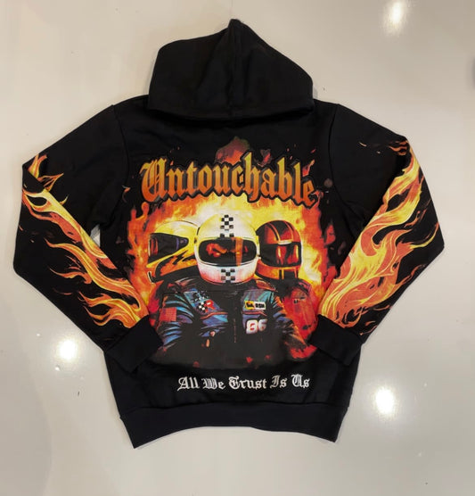 Reason Black Untouchable Flaming Hoodie