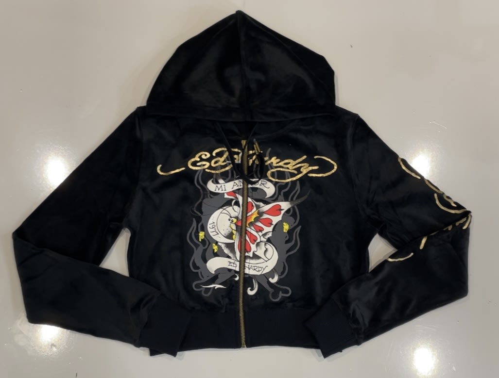ED Hardy Black Armor Velour Sweatsuit