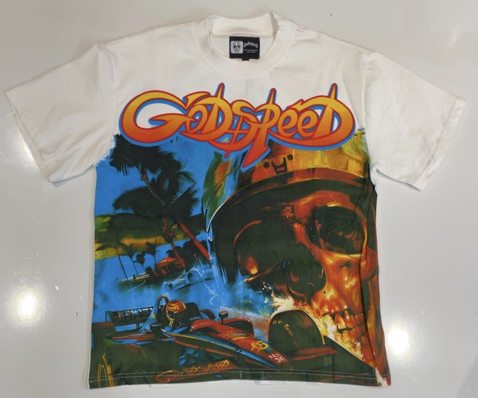 Godspeed White Race Car T-Shirt