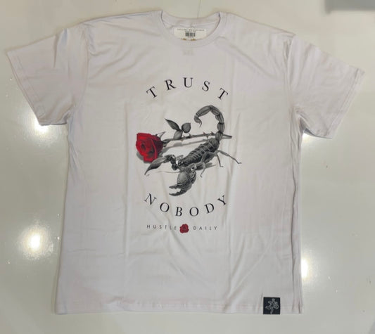 Hustle Daily White Scorpion Rose T-Shirt