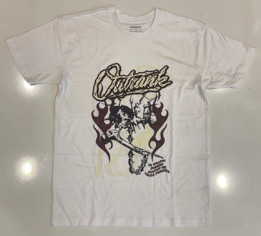 Outrank White No Weapons Formed Against Me T-Shirt