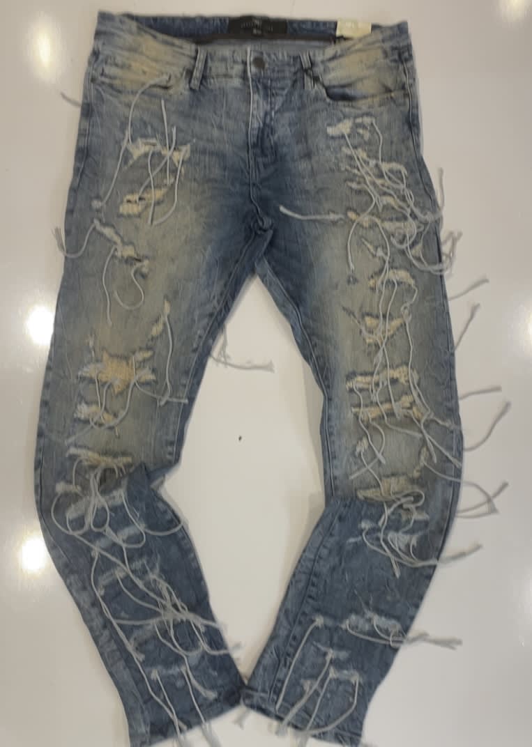 Jordan Craig Light Blue Washed Distressed Skinny Jeans