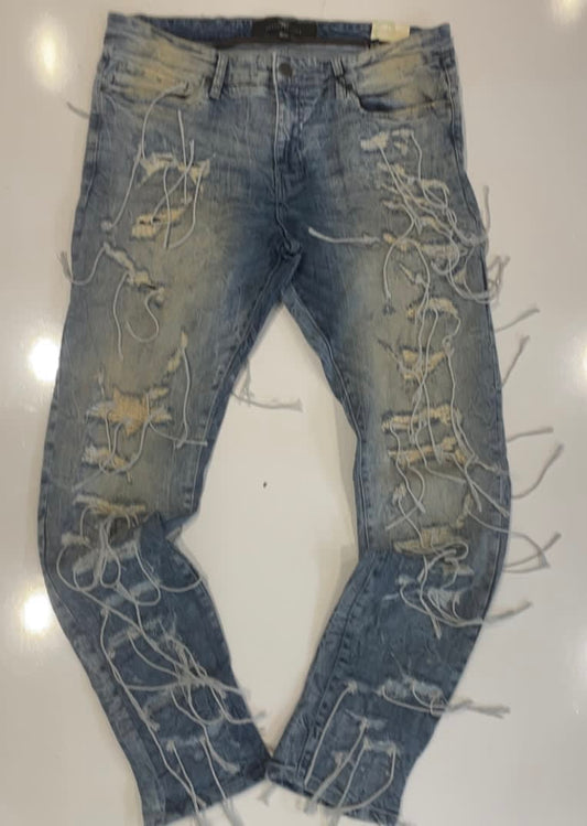 Jordan Craig Light Blue Washed Distressed Skinny Jeans