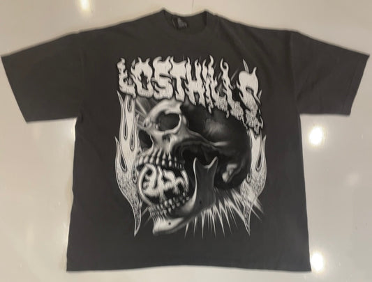 Lost Hill Dark Grey One Sided Skull T-Shirt