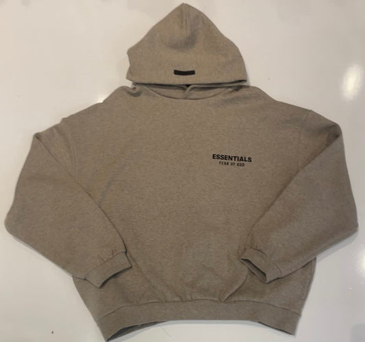 Essentials Heather Grey Cropped Hoodie