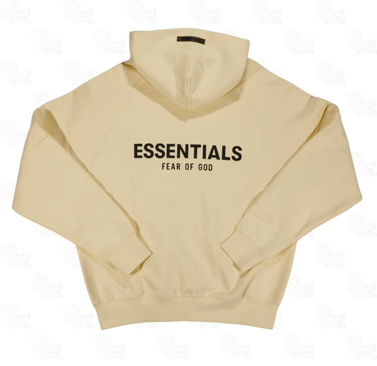 Essentials Tan and Black Back Logo Hoodie