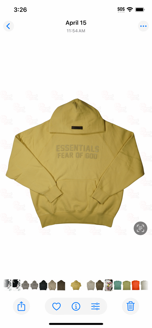 Essentials Yellow Logo Hoodie