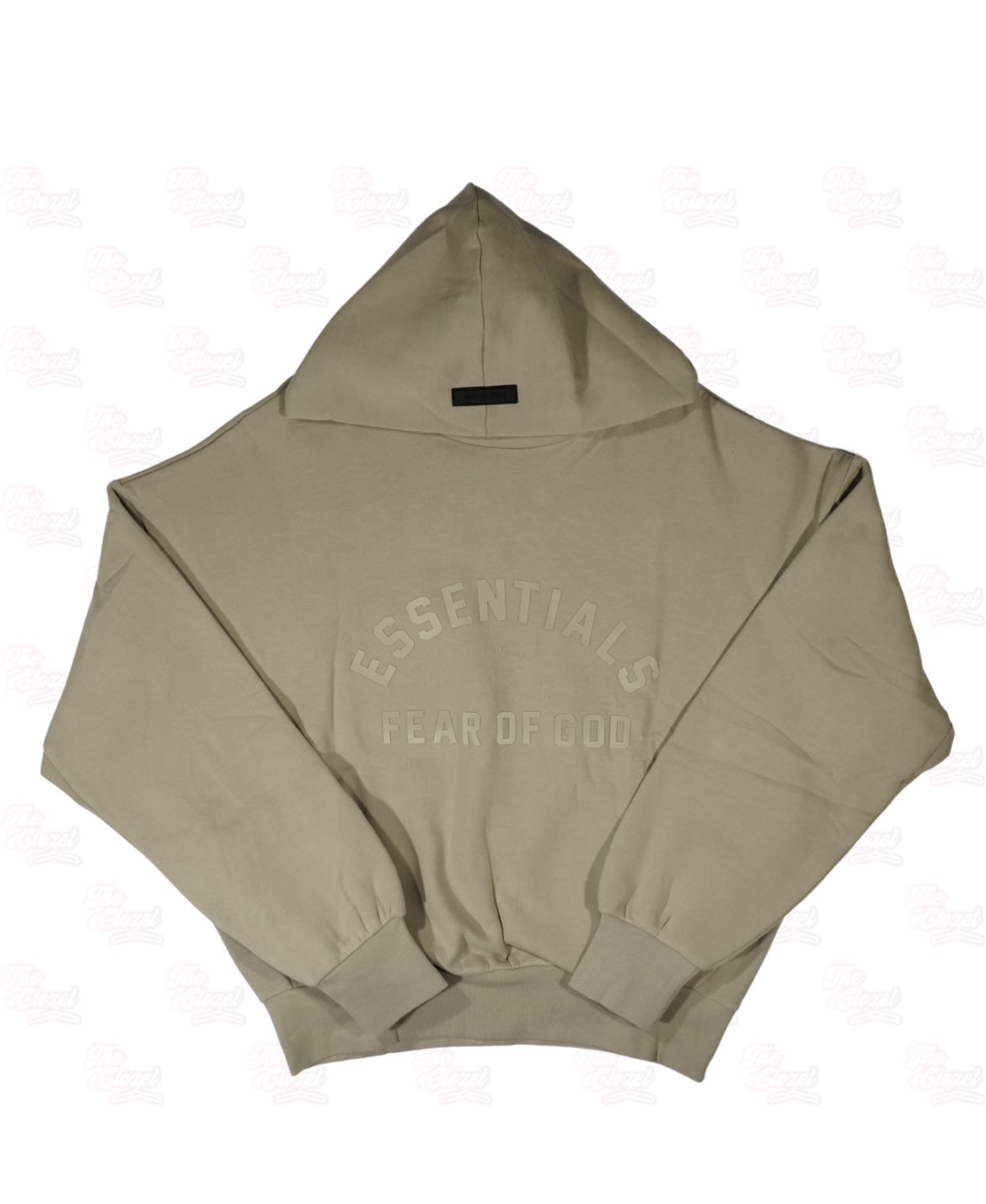 Essentials Oatmeal Front Logo Hoodie