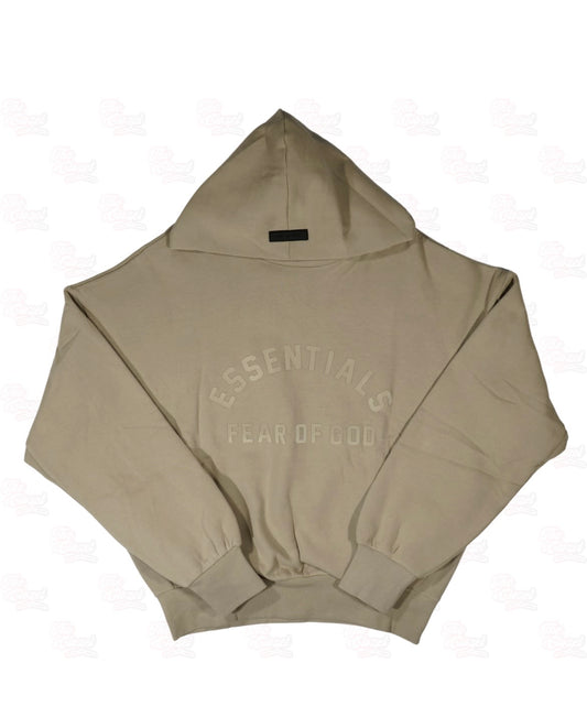 Essentials Oatmeal Front Logo Hoodie