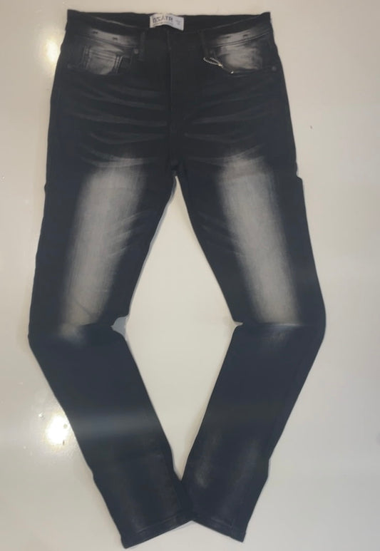 DZTR Chevron Black Skinny Jeans