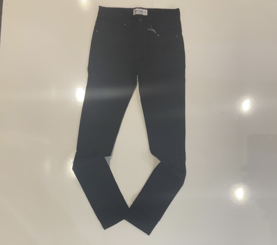 DZTR Black 3D Ripped Skinny Jeans