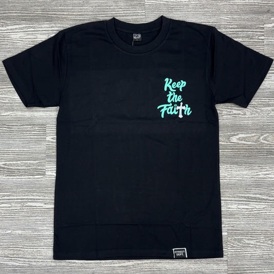 Planet Of The Grapes- keep the faith ss tee (black/turquoise)