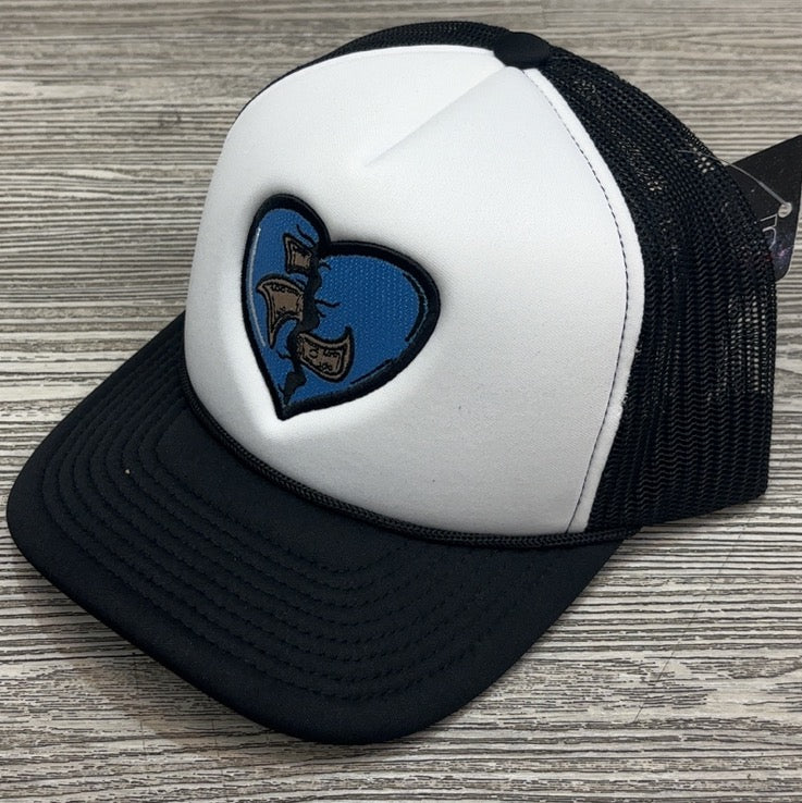 Planet Of The Grapes- heartbreak trucker hat(white/Carolina blue)