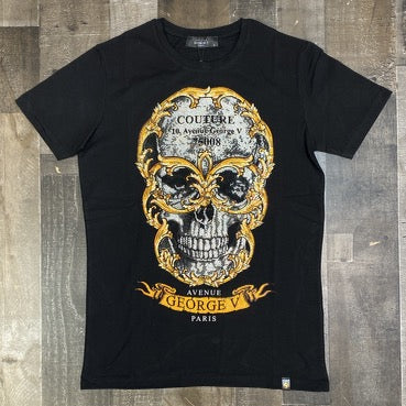 George V- gold studded skull ss tee