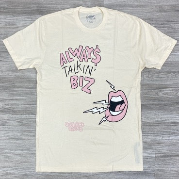 Outrank- always talkin biz ss tee (cream)