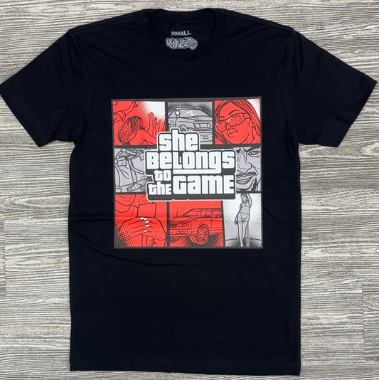 XGear101- she belongs to the game ss tee (black)