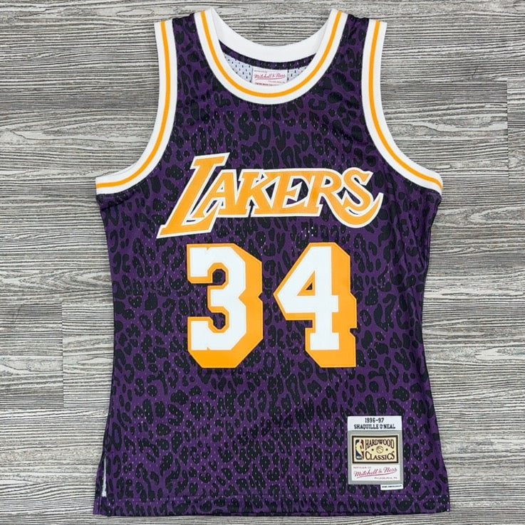 NBA Wild buying life swingman jersey lakers 96 Shaquille O'neal with matching NBA Wild