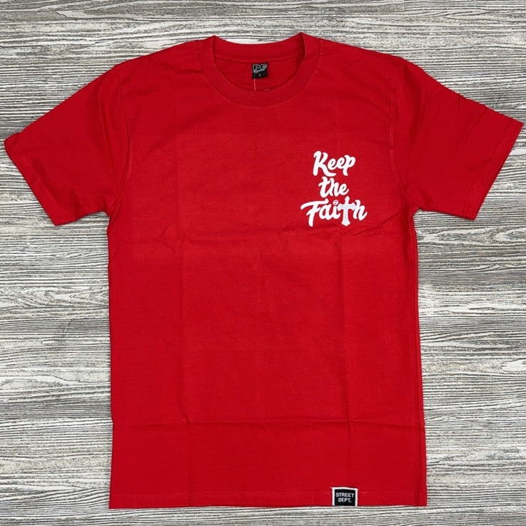 Planet Of The Grapes- keep the faith ss tee (red/white)