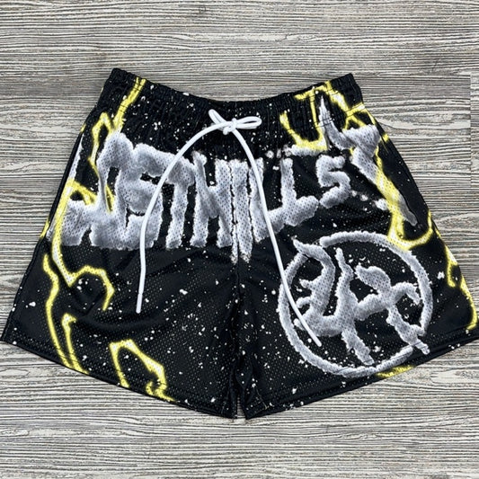 Lost Hills- death lightning mesh shorts