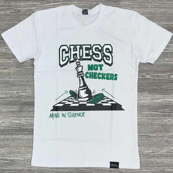 Planet Of The Grapes- chess ss tee (white/green)