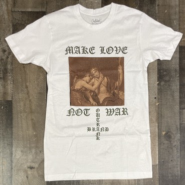 Outrank- make love not war ss tee (white)