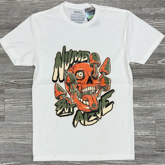 XGear101- celadon numb alive ss tee (white)