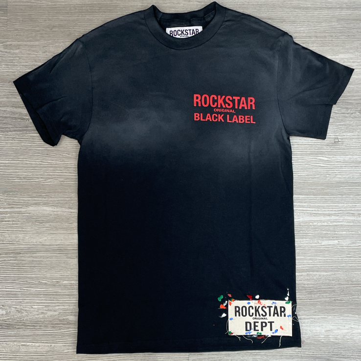 Rockstar- paint splash ss tee (black)