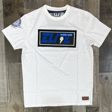 Elite- logo ss tee (white)