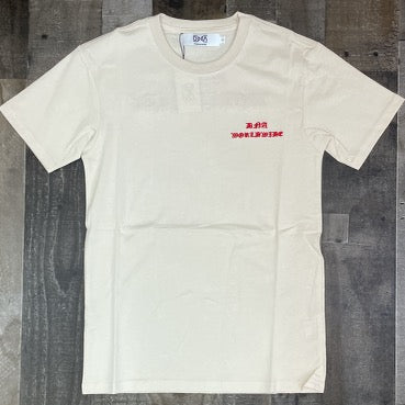 Dna Premium Wear- old English writing ss tee (cream/red)