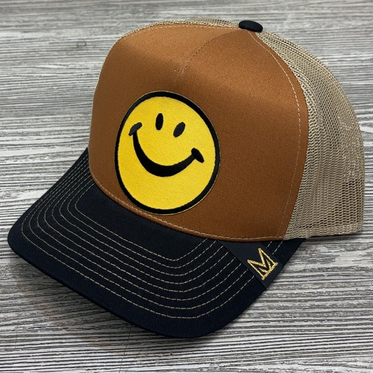 MV Dad Hats- smiles trucker hat(brown/khaki)