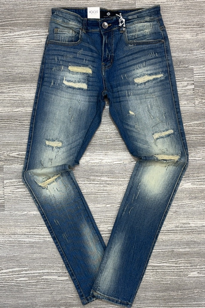 Focus- rip & repair slim fit denim jeans (vintage)