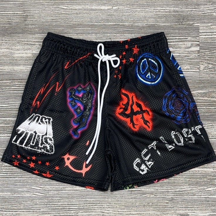 Lost Hills- get lost mesh shorts