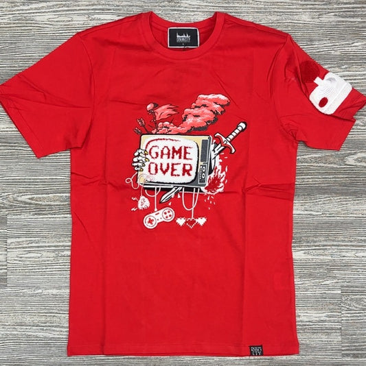 DENIMiCITY- game over chenille patch ss tee (red)