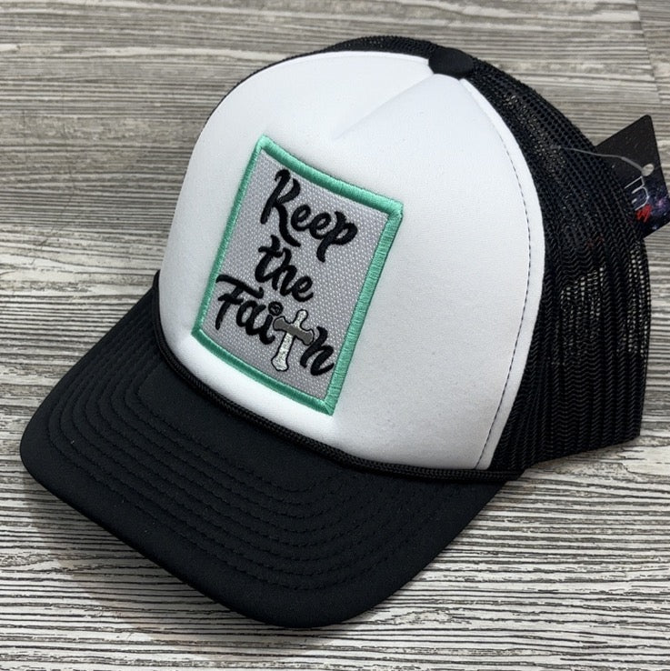 Planet Of The Grapes- keep the faith trucker hat (black/turquoise)