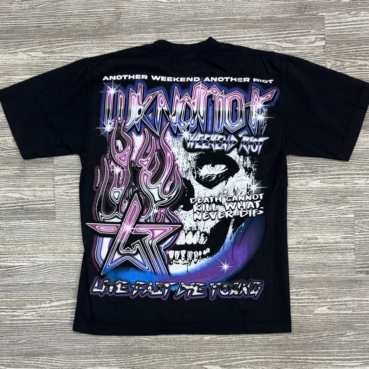 WkndRiot- live fast die young ss tee (black)