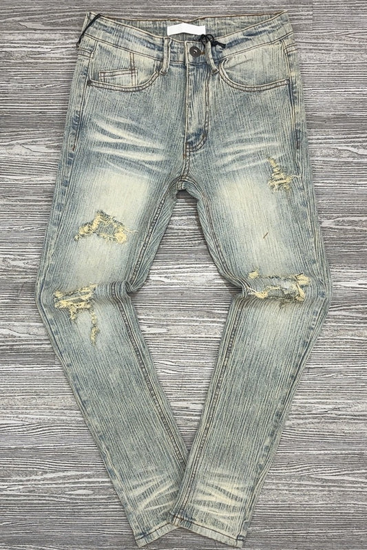 KDNK- jacquard skinny jeans (blue)